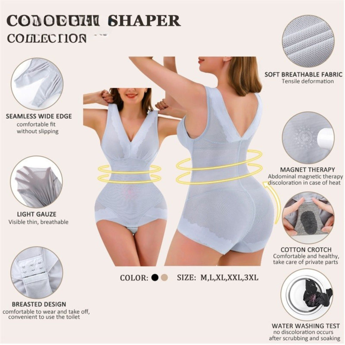 Waist Trainer Shapewear Tummy Control Shaper Bodysuit With Butt Lifter
