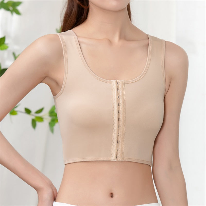 Wireless Breast Flat Belly Bra Body Corset Crop Shapewear Cami Tank Top