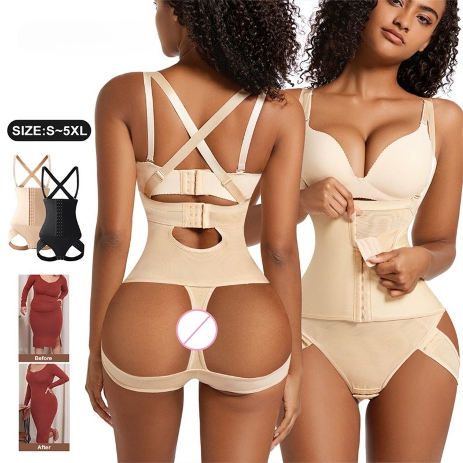 Women Pull Body Corset Shaping Waist Trainer Shapewear Tummy Control Butt Lift