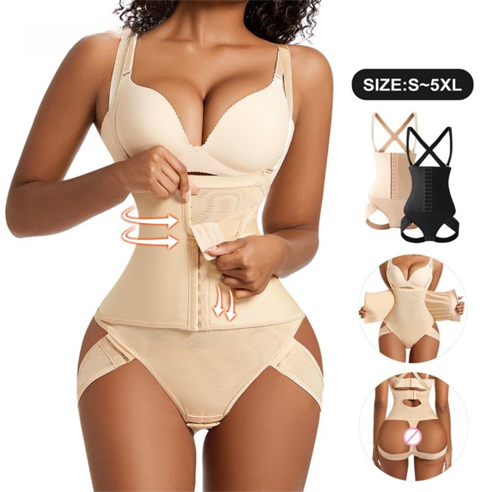 Women Pull Body Corset Shaping Waist Trainer Shapewear Tummy Control Butt Lift