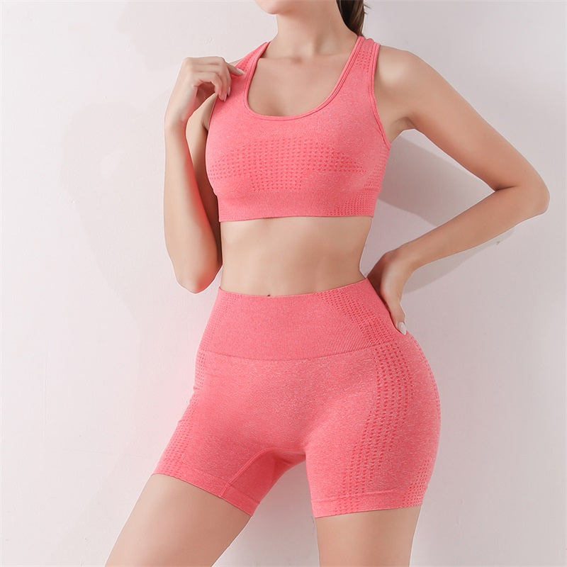 Women Push Up Seamless Butt Lift Pant Sports Bra Workout Gym Scrunch Yoga Set