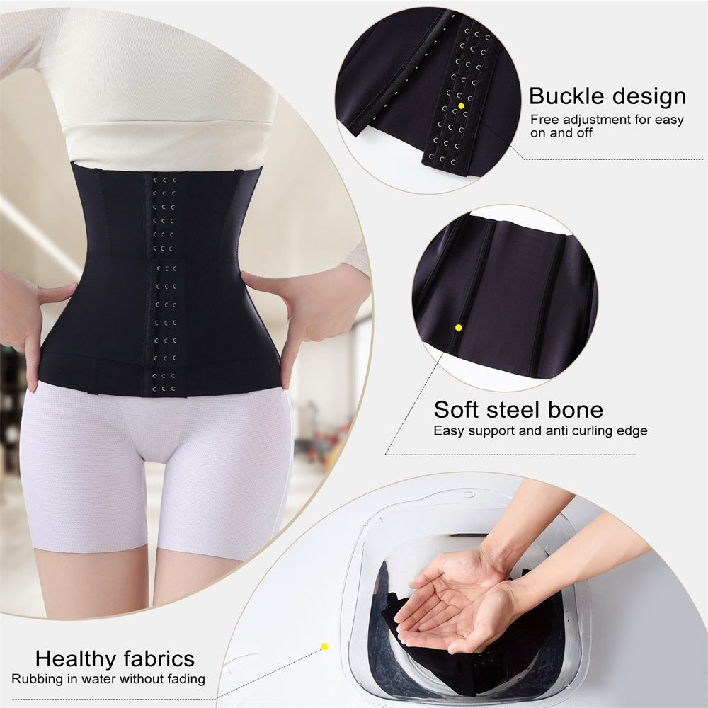 Women’s Adjustable Double Belt Waist Cincher Corset Shapewear for Tummy Control