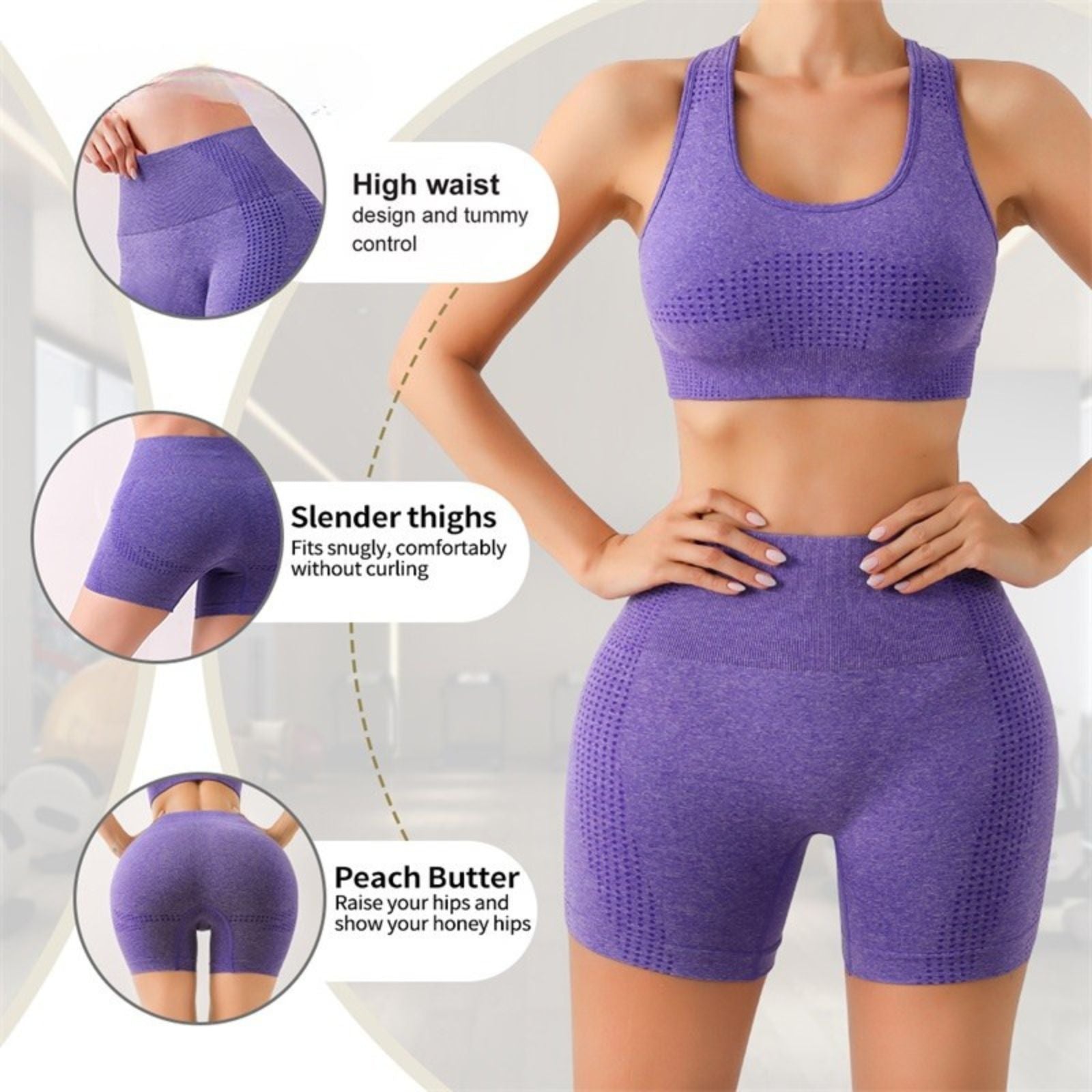 Women's High Waist Seamless Butt Lift Sport Panties Workout Shorts